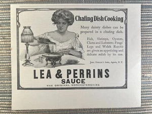 Lea & Perrins Original Worcestershire Sauce Chafing Dish 1909 Vintage Print Ad - Picture 1 of 1