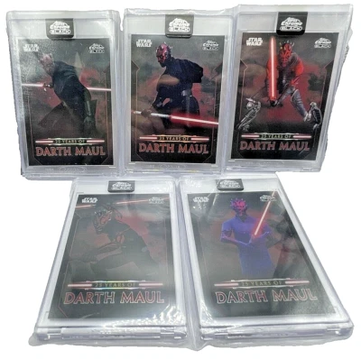 Lot of 5 2024 Topps Chrome Black Star Wars 25 Years Of Darth Maul Encased Insert - Image 1 of 4