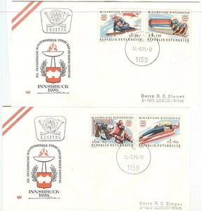 AUSTRIA Olympic Games Innsbruck 1976 First Olympic set on 2 First day covers - Picture 1 of 1
