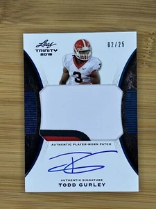 2015 Leaf Trinity Todd Gurley Auto SICK 3 Color Stitch Jersey Patch RC #/25 - Picture 1 of 2