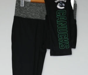 Fanatics Womens S 0/26" Leggings Black Gray Heather Yoga Pants Vancouver Canucks - Picture 1 of 9