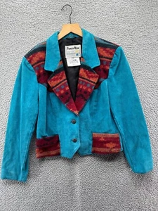 Pioneer Wear Western Aztec Jacket Womens Size 12 Blue - Picture 1 of 12
