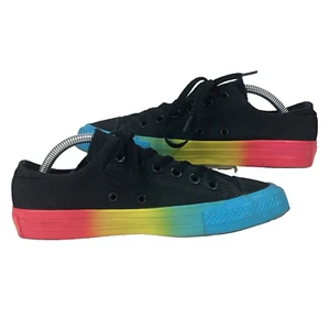 Converse Chuck Taylor All Star -Women's Sz 7.5 -Black Low Rainbow Sole 164823F - Picture 1 of 11