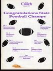 2000 Texas Coach Magazine January State Football Champs 19332