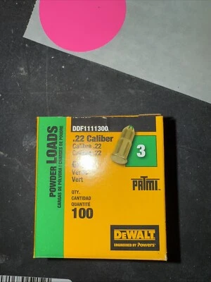 Dewalt .22 Green Loads #3 For Ramset Mastershot TriggerShot HammerShot 2 Boxes
