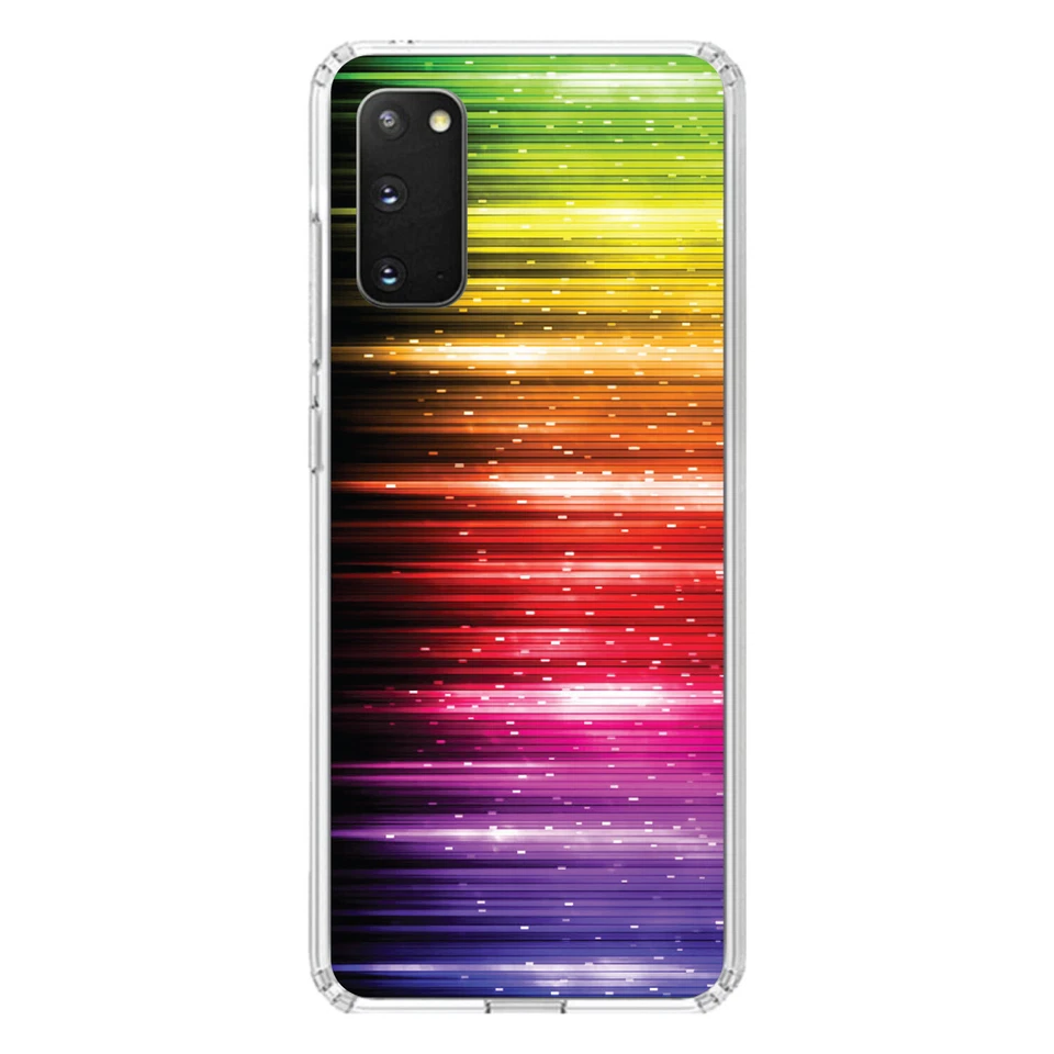 Funda Transparente para Galaxy S (Elige Modelo) Arco Iris Luz Líneas Brillantes Foto 1 de 1