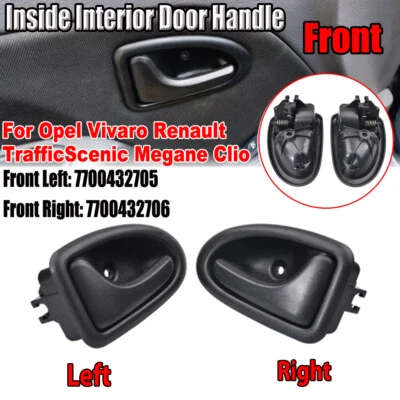 Manija interior de puerta interior delantera L+R negra para Opel Vivaro Renault Trafic Clio Foto 1 de 4