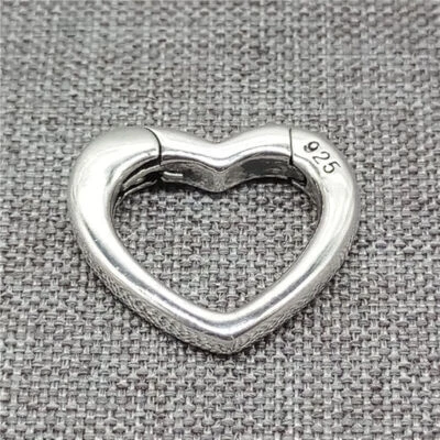 925 Sterling Silber Liebesherz-Karabinerverschluss für Armband-Halskette - Bild 1 von 4