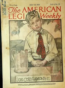 American Legion Weekly July 18 1924 Lemonade Stand Cover Reed-Johnson Law - Picture 1 of 2