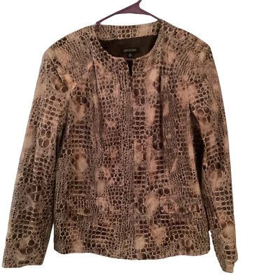 Notations Womens Size M  Animal Print Zip Jacket - Image 1 of 4