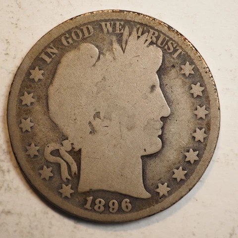 1896   P  BARBER HALF DOLLAR ***NICE COIN!***  FREE SHIPPING! A3646 Cover