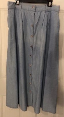 Винтажная женская джинсовая юбка Cabin Creek спереди на пуговицах размер 20 высота 90-е - Изображение 1 из 4