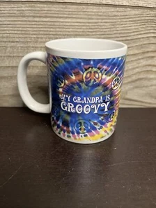 My Grandpa is Groovy Tie Dye Peace ☮️Signs Coffee Mug Cup - Picture 1 of 4