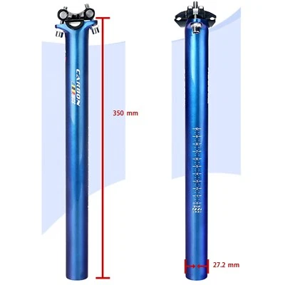Tubo de fibra de carbono MTB ciclismo carretera bicicleta tija de sillín bicicleta tija de sillín azul 27,2 mm Foto 1 de 4
