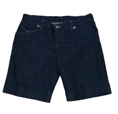 2008 Sisley Италии темно джинсовые шорты с кожаным акцентом размер 4 - Изображение 1 из 4
