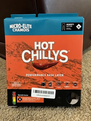 Hot Chillys Women's Micro-Elite Chamois Tights Size XL Black Base Layer Stretch - Image 1 of 4