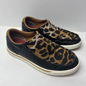 Twisted X Casual Shoes Womens Slip On Kicks Black Cheetah Sz 6.5M- WCA0052 - Picture 1 of 7