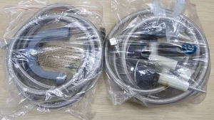 Two Stainless Steel Washing Machine Hot / Cold Water Inlet Hose 2.0M 3/4 Braided - Picture 1 of 12