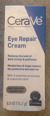 Crema reparadora de ojos CeraVe 0,5 onzas crema debajo de los ojos para ojeras e hinchazón Foto 1 de 3