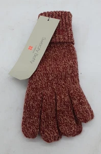 Sweaty Betty Texture Merino Knitted Gloves - Red - One Size - New - Picture 1 of 4