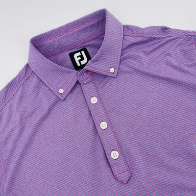 Footjoy Shirt Mens Small Pink Blue Striped Classic Casual Golf Polo Preppy - Image 1 of 4