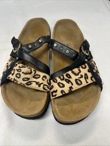 Sandalias Betula de Birkenstock con diamantes de imitación de leopardo con joyas talla W-12, M-10 - Imagen 1 de 8