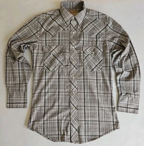Wrangler Western Plaid Pearl Snap Long Sleeve Pocket Shirt Men's Size Small - Picture 1 of 8