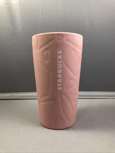 Starbucks Pink Matte Ceramic Tumbler 12oz Double Wall Cup Lid Soft Touch NEU - Bild 1 von 12