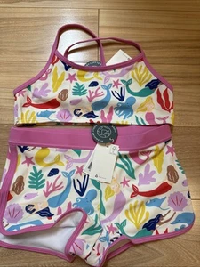 Boden Mini Mermaid Pink Bikini Top And Short Matching Set 9-10 Yrs NWT - Picture 1 of 4