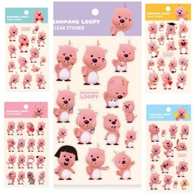 루피 Zanmang Loopy Clear Decoration Sticker Removable Stickers Set - Image 1 of 4