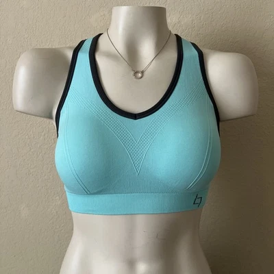 Sport Essential Women's Sport Bra Lightly Padded Size Medium Teal Grey - Image 1 of 4