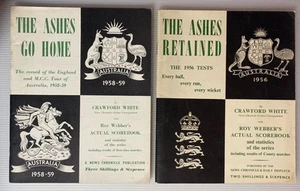 2x Roy Webber ‘The Ashes Retained 1956’ & ‘The Ashes Go Home 1958/59” Scorebooks - Picture 1 of 2