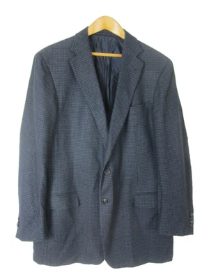 Ermenegildo Zegna Mens 48R  100% Cashmere Navy Blue Houndstooth Sport Coat - Image 1 of 4