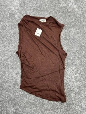 Camisa Pullover We The Free Mujer Pequeña Marrón Lino Algodón Nueva Foto 1 de 4