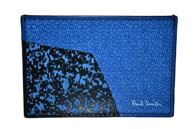 Paul Smith Mainline Blue Abstract Credit Card Wallet Mens Brand New - Image 1 of 4
