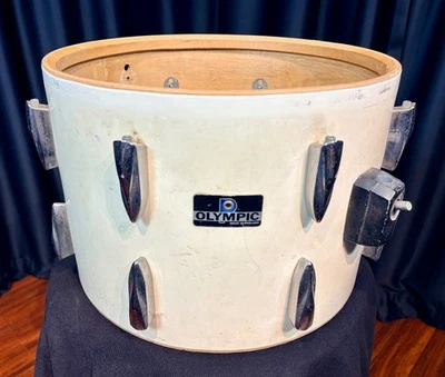 Batería Olympic - 9,5 x 14 pulgadas blanca Tom Shell Foto 1 de 4