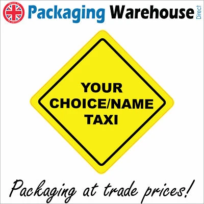 HU378 YOUR CHOICE NAME TAXI SIGN CAR PLAQUE WINDOW BABY CHILD PERSONALISE - Image 1 of 2