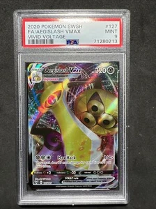 🔥 Pokemon PSA 9 Mint Full Art Vivid Voltage Aegislash Vmax #127 - Picture 1 of 2