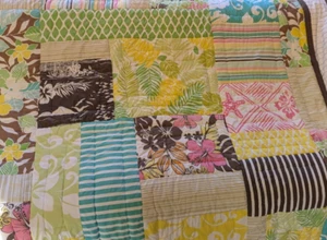 Pottery Barn Teen Comforter/Quilt 88x78" Full Sz Hawaiian, Tropical Pink Green - Picture 1 of 8