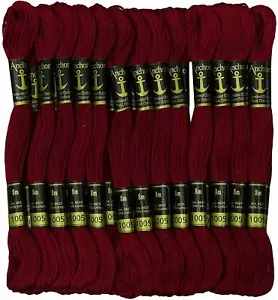 Anchor Stranded Cotton Threads Hand Embroidery Thread Cross Stitch Sewing Maroon - Picture 1 of 5