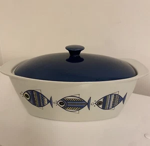 Vintage Villeroy & Boch C. Reuter Luxembourg Viking Fish Casserole Dish with Lid - Picture 1 of 16