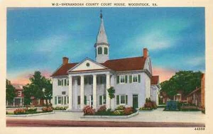 Postkarte Virginia VA Shenandoah County Court House Woodstock unbesendet - Bild 1 von 2