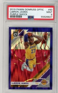 Panini Donruss Optic #60 2019 Lebron James Purple Shock PSA 9 - Imagen 1 de 1