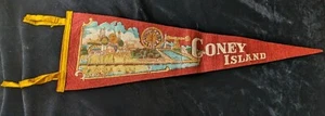 Vintage Pennant Circa 1939 Steeplechase Park Coney Island Brooklyn New York 25" - Picture 1 of 9
