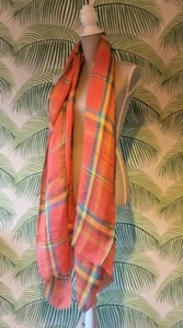 Ladies Scarf New Women's Scarves Chic Woven Coral Check Constantine Pia Rossini