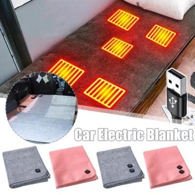 Portable Car Electric Blanket USB 5V 2A Low Voltage Heating Travel Heating T9S2 - Image 1 of 4