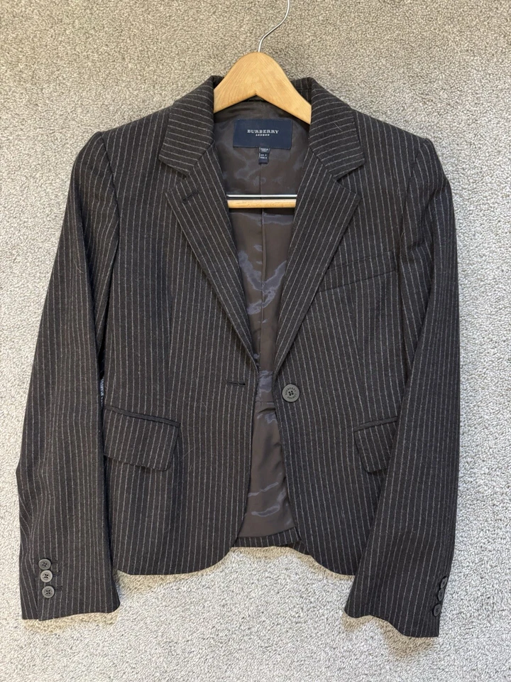 Women’s Burberry Charcoal Pinstripe Blazer - Image 1 of 2