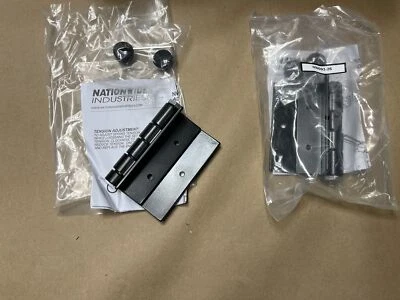 2 Pack Lot 4" Self-Closing Aluminum Hinge for Square Tube Gates Ornamental Fence - Image 1 of 4