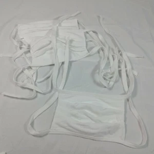 3er Pack Weiß Gildan Wiederverwendbar Erwachsene Tie-On Dreilagig Maske Baumwolle Dreilagig - Bild 1 von 4
