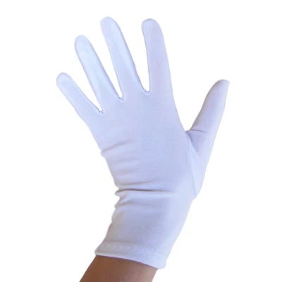 Short Wrist Length White Costume Gloves ~ HALLOWEEN MAGICIAN CLOWN DANCE PARADE - Image 1 of 2